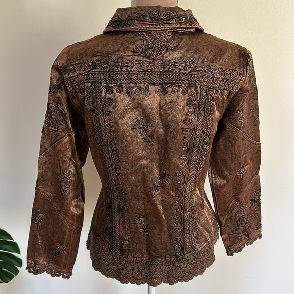Brown embroidered tapestry jacket - Picture 6 of 7